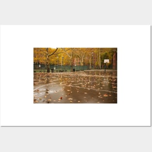 Basketball Court in Autumn Posters and Art